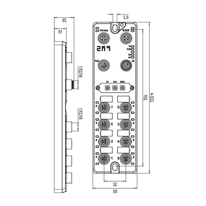 支持profibus - dp主控，8端口，IO-Link主控，M12接口，8DI/DO可配置，PNP，远程模块，003B31