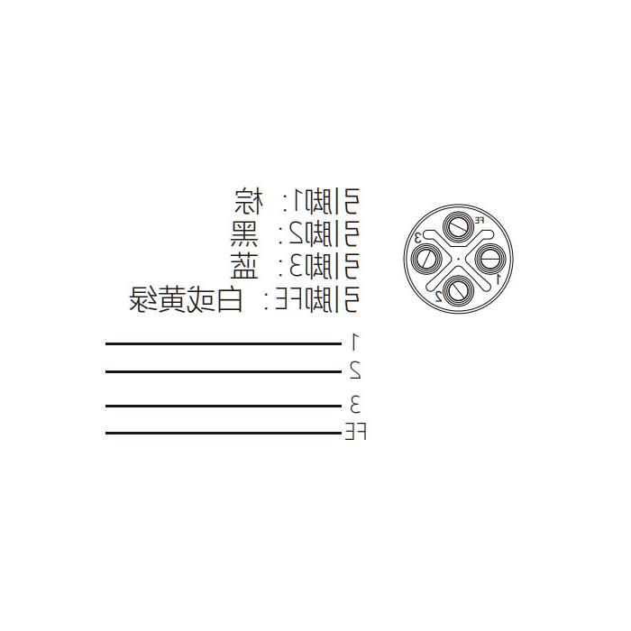 M12 4Pin S-coded, male straight, single-end pre-cast PVC non-flexible cable, grey sheathing, 64SP21-XXX