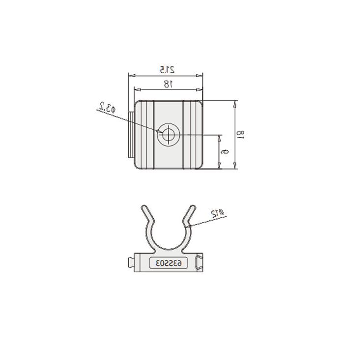 Fixed clamp, suitable for M8 pre-cast wire M3 screws, fixed base inner diameter 12mm, 63SS03