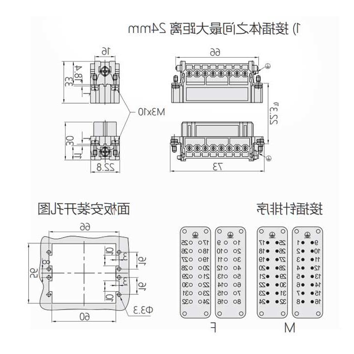 Female core, screw crimping, fit H32A housing, HA-016-F(1-16)/HA-016-FD(17-32), 09200162812/09200162813